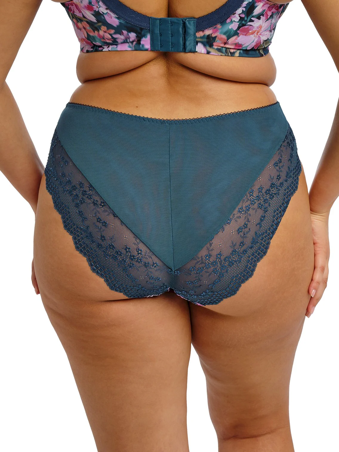 Lucie high leg brief Teal floral - Image 2