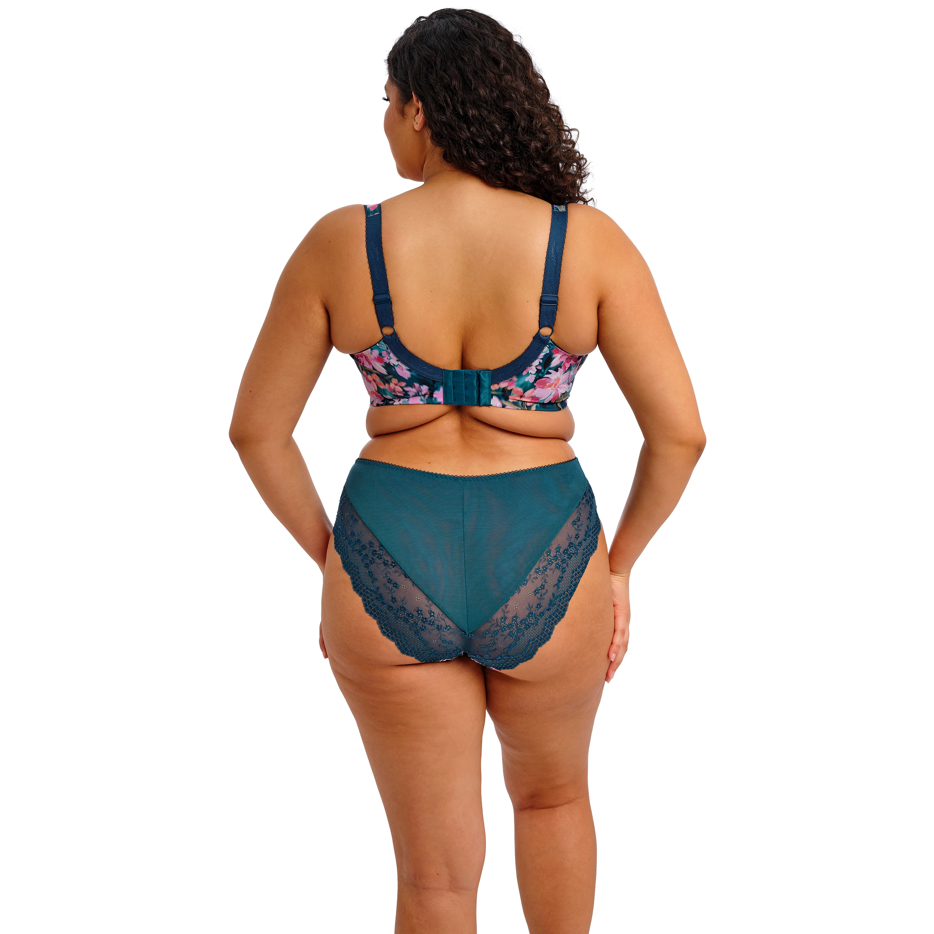 Lucie high leg brief Teal floral - Image 6