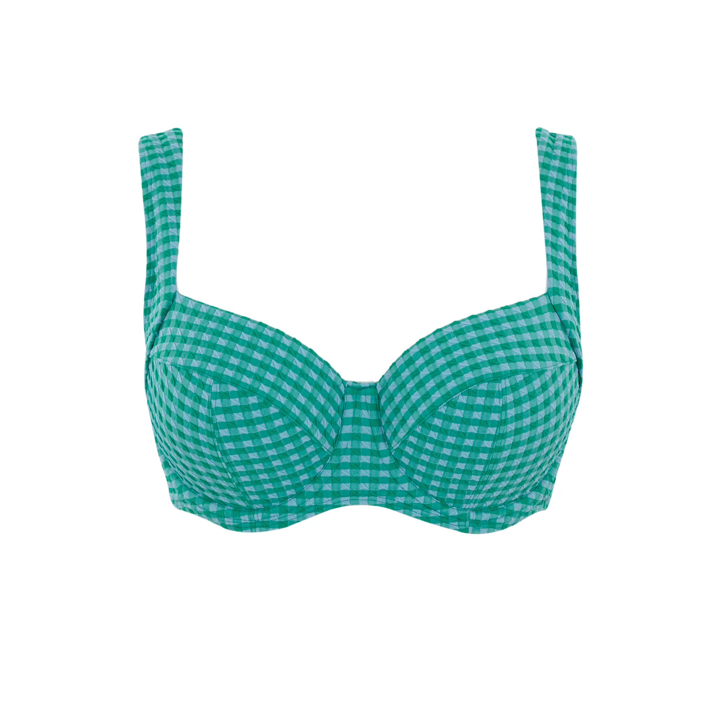 Olivia bikini top Green Gingham - Image 9
